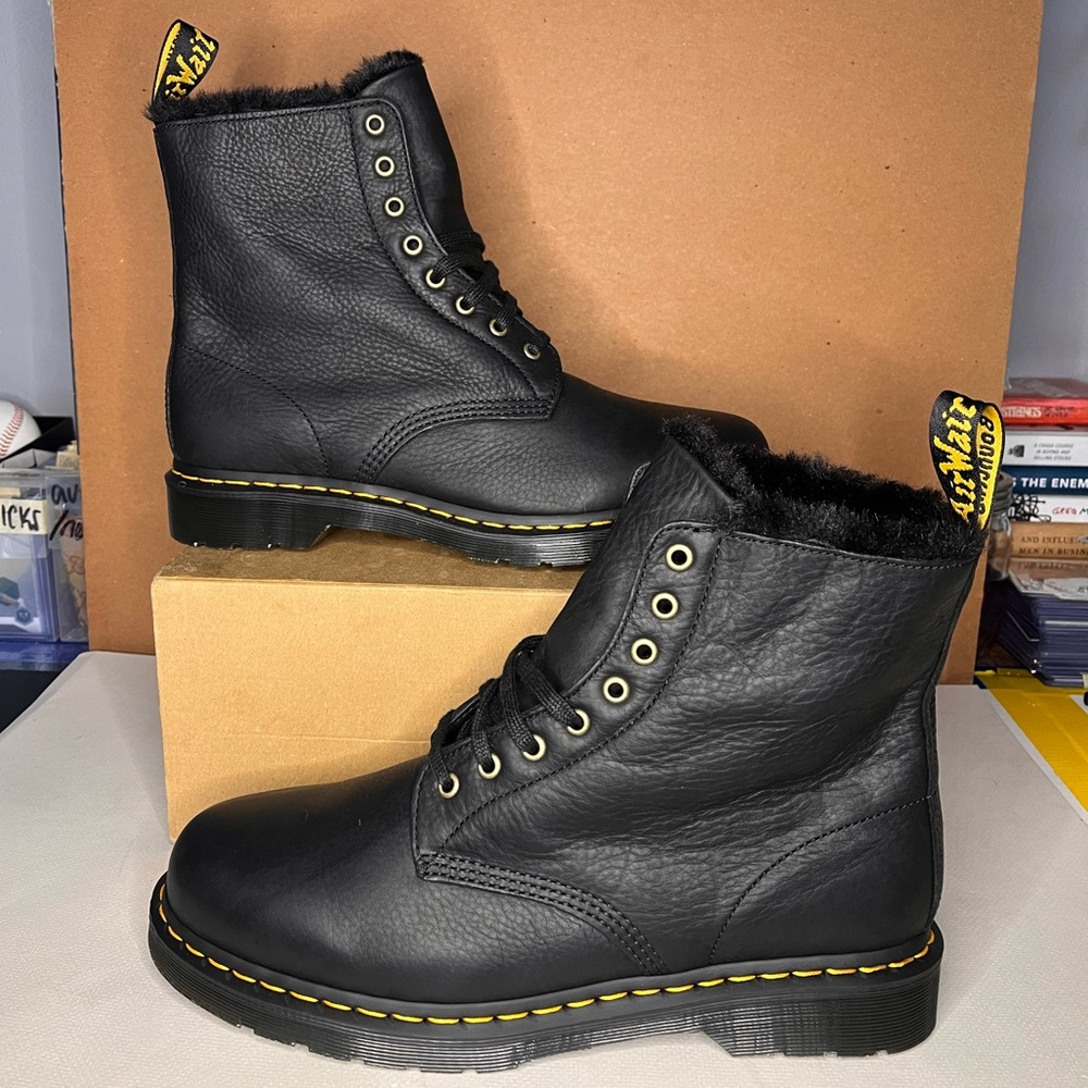 Dr. Martens 1460 Pascal FL Men's Combat Boots NEW Black Leather US Size 12